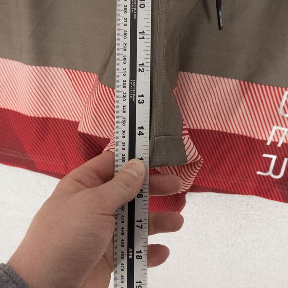 Spyder Swim Trunks Mens XXL 2XL Brown Red Striped Pockets Drawstring Retro - Picture 7 of 9